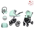 Kép 1/7 - Multifunkciós babakocsi Kunert Mila Premium Class 3in1 - menta grafit pöttyös - Carlo hordozóval