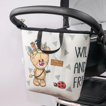 Bevásárló táska babakocsira - Berry Baby Comfort Shopping Bag - szürke állatos