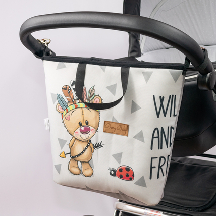 Bevásárló táska babakocsira - Berry Baby Comfort Shopping Bag - szürke állatos