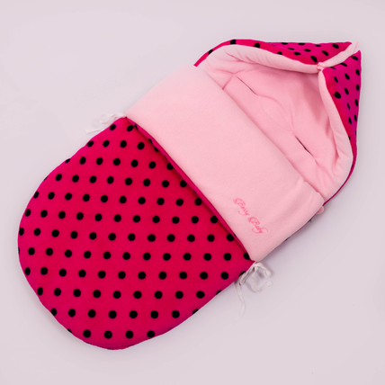 Bundazsák - Berry Baby Classic - hordozóba és mózesbe - pink fekete pöttyös