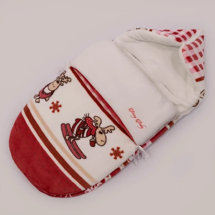 Bundazsák - Berry Baby Classic - hordozóba és mózesbe - piros rénszarvas