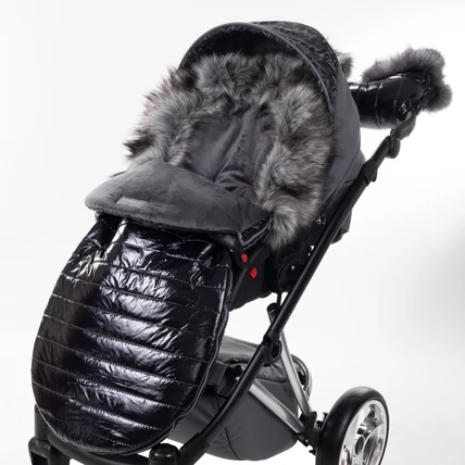 Bundazsák babakocsiba - Berry Baby Fluffy - fekete
