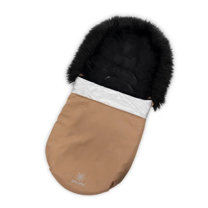 Bundazsák babakocsiba - snowflake - mogyoró színben