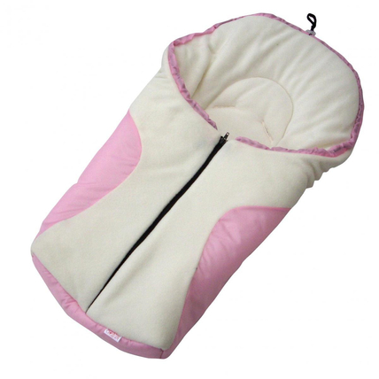 Bundazsák - Berry Baby Wave - hordozóba és babakocsi mózesbe - rózsaszín fehér
