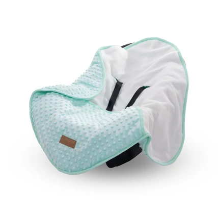 Babahordozó takaró - Berry Baby univerzális termék - meleg és bélelt menta minky