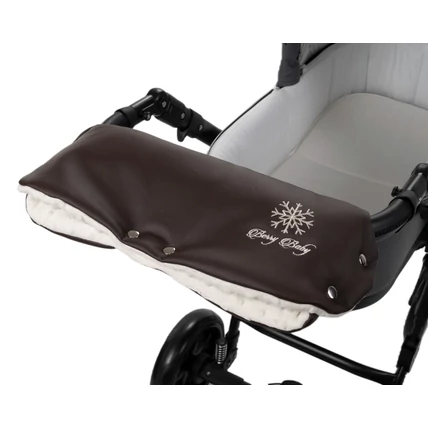 Kesztyű babakocsira - univerzális Berry Baby termék - csokibarna eco bőr