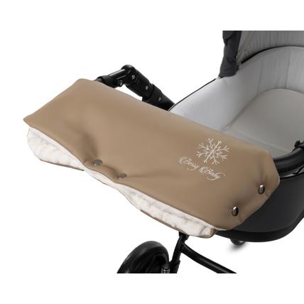 Kesztyű babakocsira - univerzális Berry Baby termék - bézs eco bőr