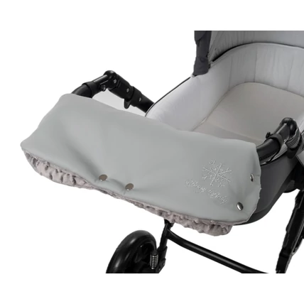 Kesztyű babakocsira - univerzális Berry Baby termék - szürke eco bőr
