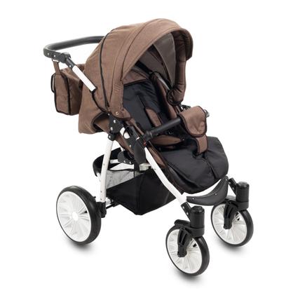 Sportbabakocsi lábzsákkal - Berry Baby Active - Barna len