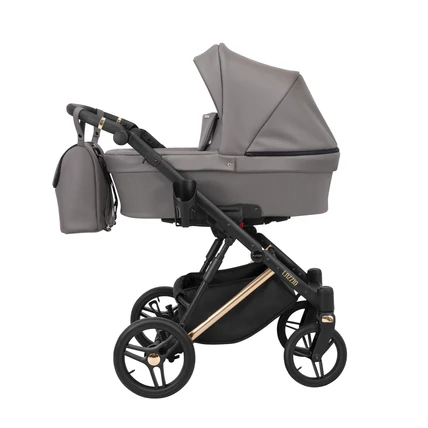Mély babakocsi - Kunert Lazzio Premium - 10 grafit eco-bőr