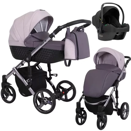 Multifunkciós babakocsi Kunert Tiaro Premium 3in1 - lila drapp 